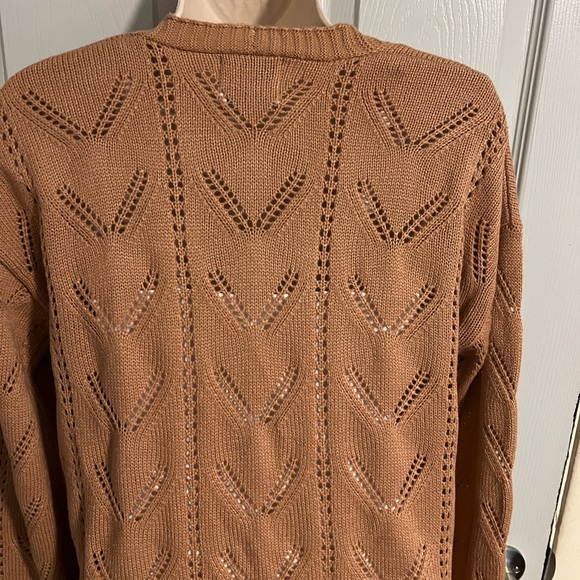 Women’s Cardigan Sweater by Pink Rose, Size Medium Color Orange - Picture 3 of 6